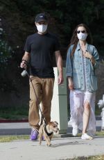 LILY COLLINS and Charlie McDowell Out with Her Dog in Los Angeles 05/11/2020