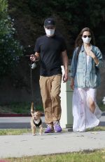 LILY COLLINS and Charlie McDowell Out with Her Dog in Los Angeles 05/11/2020