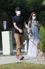 LILY COLLINS and Charlie McDowell Out with Her Dog in Los Angeles 05/11/2020