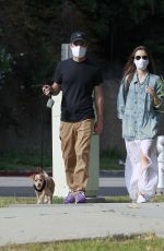 LILY COLLINS and Charlie McDowell Out with Her Dog in Los Angeles 05/11/2020