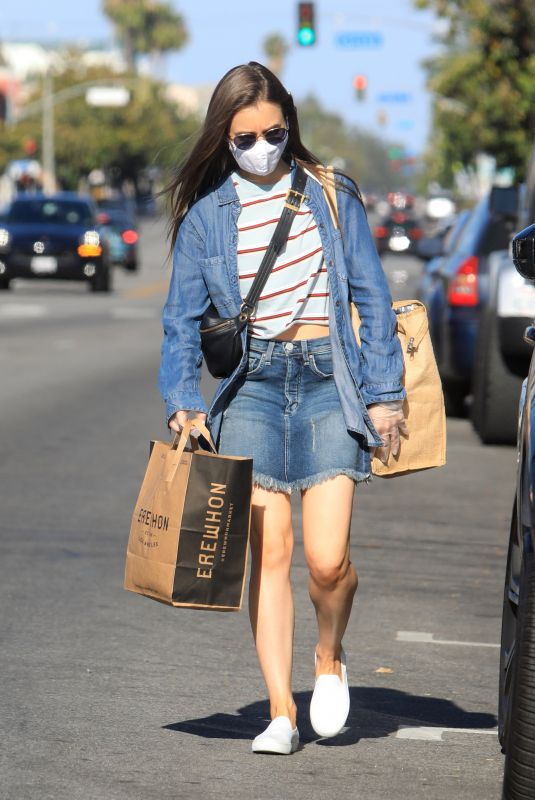 LILY COLLINS Out Shopping in Los Angeles 05/13/2020