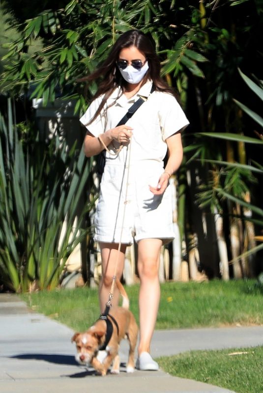 LILY COLLINS Out with her Dog in Beverly Hills 05/07/2020