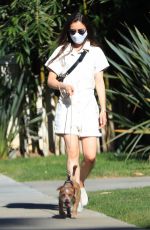 LILY COLLINS Out with her Dog in Beverly Hills 05/07/2020