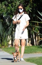 LILY COLLINS Out with her Dog in Beverly Hills 05/07/2020