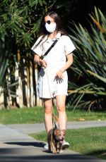 LILY COLLINS Out with her Dog in Beverly Hills 05/07/2020