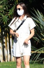 LILY COLLINS Out with her Dog in Beverly Hills 05/07/2020