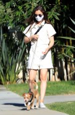 LILY COLLINS Out with her Dog in Beverly Hills 05/07/2020
