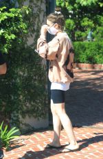 LILY COLLINS Wearing a Mask Outside Her House in Los Angeles 05/08/2020