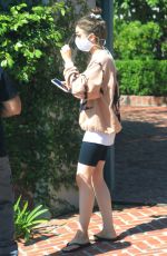 LILY COLLINS Wearing a Mask Outside Her House in Los Angeles 05/08/2020