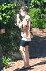 LILY COLLINS Wearing a Mask Outside Her House in Los Angeles 05/08/2020