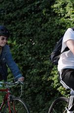 LILY JAMES Out Riding a Bike in London 05/15/2020
