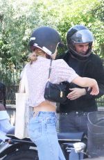 LILY-ROSE DEPP and Samuel Benchetrit Out Riding a Motorcycle in Paris 05/27/2020