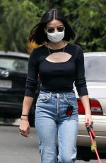LUCY HALE in Denim Out with Her Dog in Los Angeles 05/12/2020