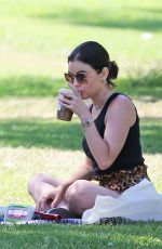 LUCY HALE Out with Elvis at a Park in Studio City 05/28/2020