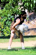 LUCY HALE Out with Elvis at a Park in Studio City 05/28/2020