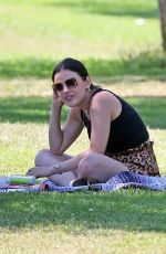 LUCY HALE Out with Elvis at a Park in Studio City 05/28/2020