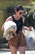 LUCY HALE Out with Elvis at a Park in Studio City 05/28/2020