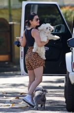 LUCY HALE Out with Elvis at a Park in Studio City 05/28/2020