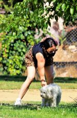 LUCY HALE Out with Elvis at a Park in Studio City 05/28/2020