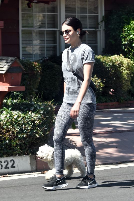 LUCY HALE Out with Elvis in Los Angeles 05/25/2020