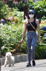 LUCY HALE Out with Elvis in Studio City 05/11/2020