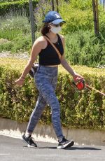 LUCY HALE Out with Elvis in Studio City 05/11/2020