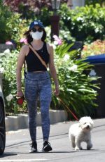 LUCY HALE Out with Elvis in Studio City 05/11/2020