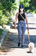 LUCY HALE Out with Elvis in Studio City 05/11/2020