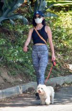 LUCY HALE Out with Elvis in Studio City 05/11/2020