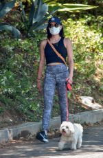 LUCY HALE Out with Elvis in Studio City 05/11/2020