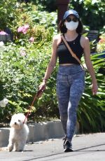 LUCY HALE Out with Elvis in Studio City 05/11/2020