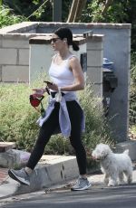 LUCY HALE Out with Elvis in Studio City 05/17/2020