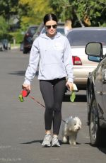 LUCY HALE Out with Elvis in Studio City 05/17/2020