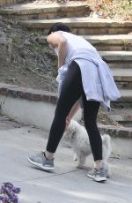 LUCY HALE Out with Elvis in Studio City 05/17/2020