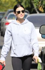 LUCY HALE Out with Elvis in Studio City 05/17/2020