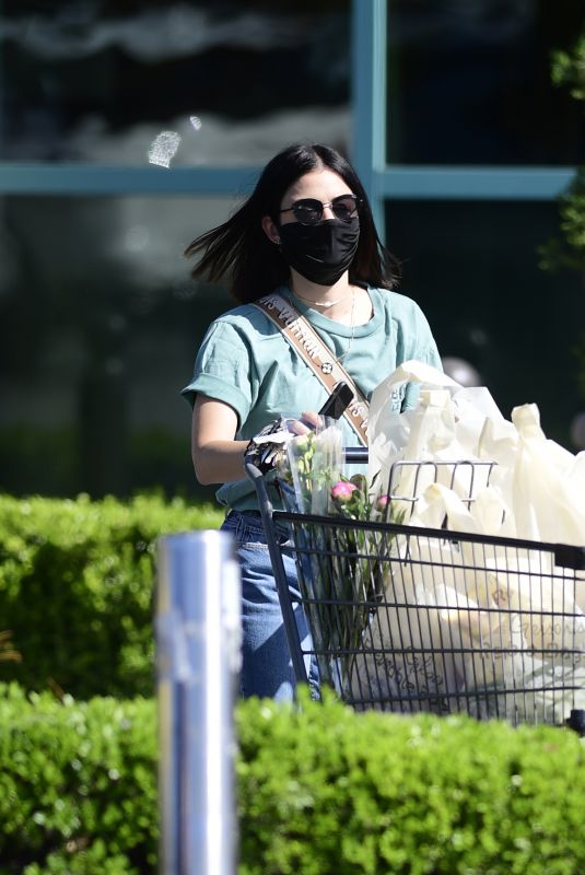 LUCY HALE Wearing a Mask at Gelsons in Los Angeles 05/24/2020
