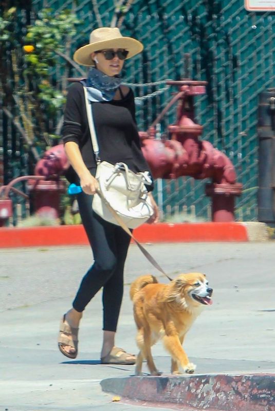 LUCY PUNCH Out with Her Dog in Beverly Hills 05/05/2020