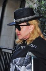 MADONNA Leaving a Hospital Supported by a Crutch in London 05/29/2020