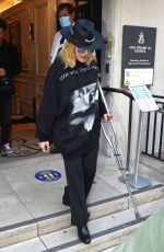 MADONNA Leaving a Hospital Supported by a Crutch in London 05/29/2020