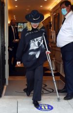 MADONNA Leaving a Hospital Supported by a Crutch in London 05/29/2020