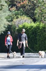 MARIA SHRIVER and Patrick Schwarzenegger Out with Their Dogs in Brentwood 05/10/2020