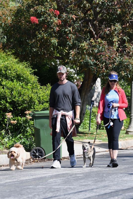 MARIA SHRIVER and Patrick Schwarzenegger Out with Their Dogs in Brentwood 05/10/2020