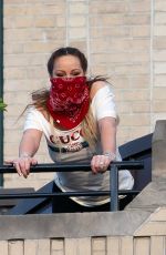 MARIAH CAREY on Her Balcony in New York 05/07/2020