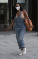 MAYA JAMA in Denim Overalls Leaves Peter Crouch