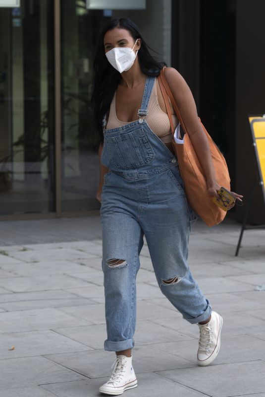MAYA JAMA in Denim Overalls Leaves Peter Crouch