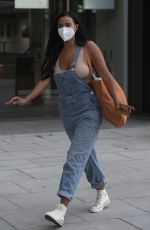 MAYA JAMA in Denim Overalls Leaves Peter Crouch
