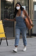 MAYA JAMA in Denim Overalls Leaves Peter Crouch