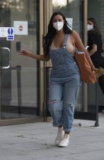 MAYA JAMA in Denim Overalls Leaves Peter Crouch