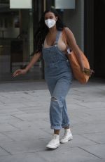 MAYA JAMA in Denim Overalls Leaves Peter Crouch