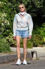 MELANIE GRIFFITH in Denim Shorts Out in Beverly Hills 05/22/2020